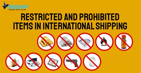 prohibited items to ship internationally